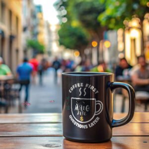 Black Mug life Coffee Cup