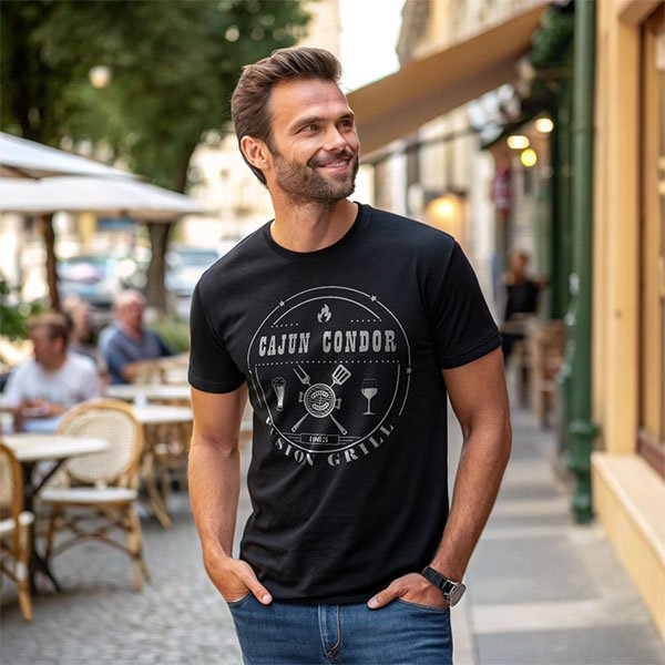 Black TShirt Cajun Condor Logo