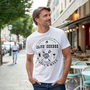 White TShirt Cajun Condor Logo