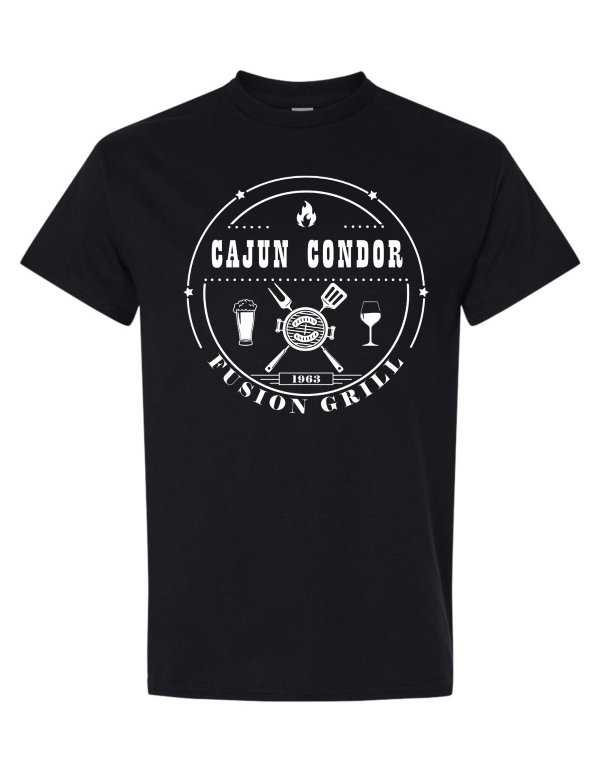 Black TShirt Cajun Condor Logo