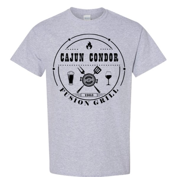 Sports Grey TShirt Cajun Condor Logo
