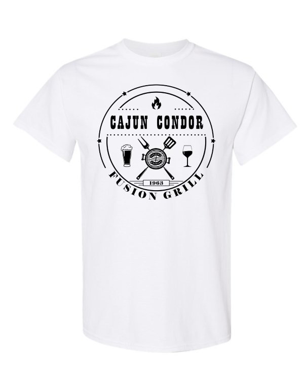 White TShirt Cajun Condor Logo