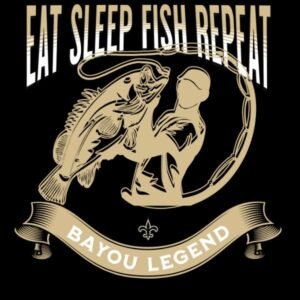 Eat Sleep Fish Repeat B&G Full Gold Ctr Design