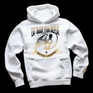 Eat Sleep Fish Repeat Hoodie White