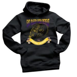 Eat Sleep Fish Repeat P&G Black Hoodie
