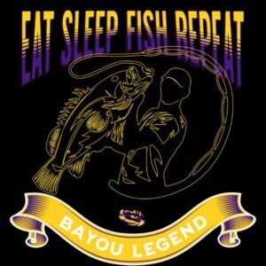 Eat Sleep Fish Repeat P&G Design Yellow Line