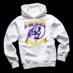 Eat Sleep Fish Repeat P&G White Hoodie