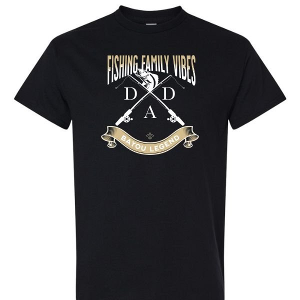 Fishing Family Vibes Black Tshirt