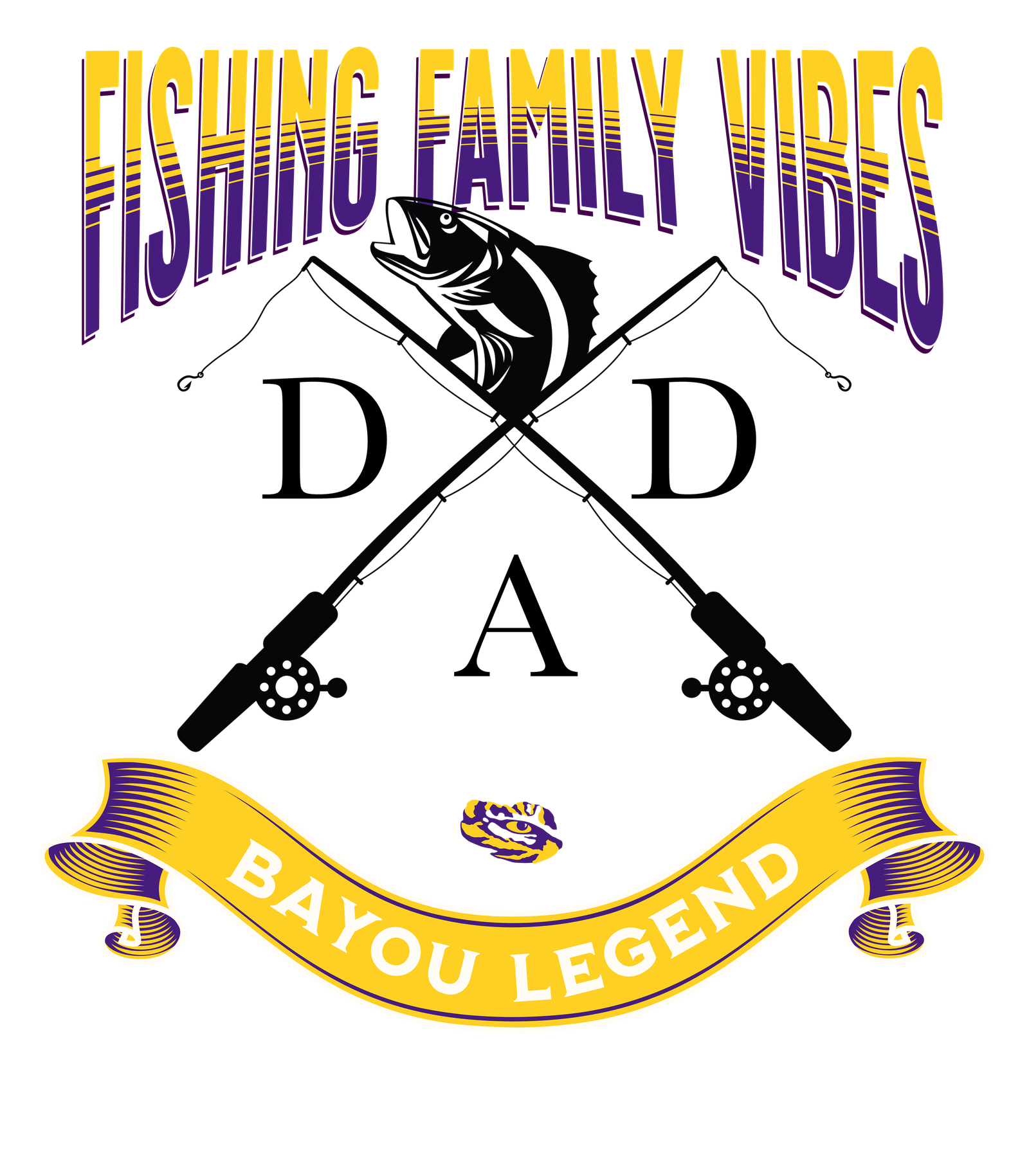 Fishing Family Vibes P&G Design Black