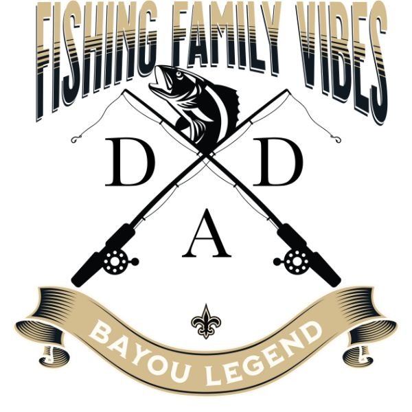 Fishing Family Vibes Design Black