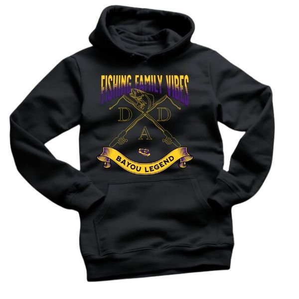 Fishing Family Vibes P&G Black Hoodie