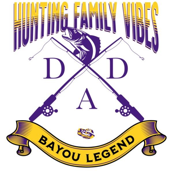 Fishing Family Vibes P&G Design Purple Line
