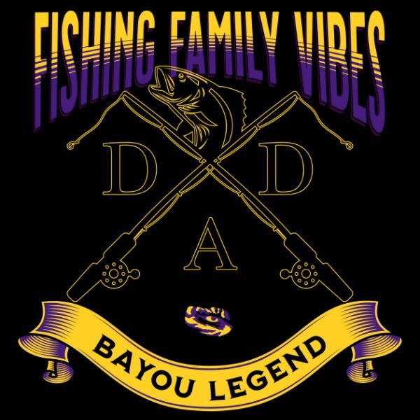 Fishing Family Vibes P&G Design Yellow Thin Line