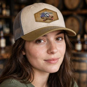 The Bayou Cross Signature Hex Patch Richardson Trucker Hat
